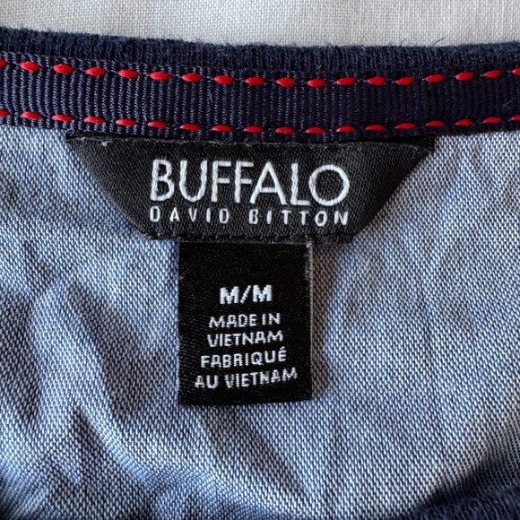 Buffalo David Bitton Womens Faux Layered Long Sleeve Knit Top Striped Medium Y2K - Picture 2 of 13